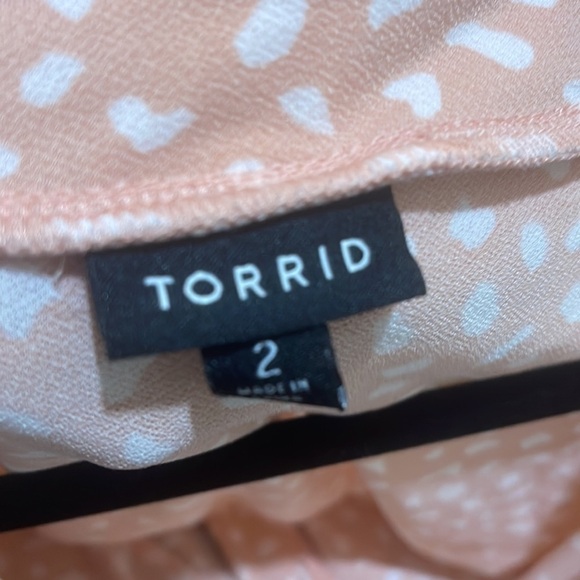 Torrid Knit Crepe Wrap Peplum Top 2X - Picture 8 of 11